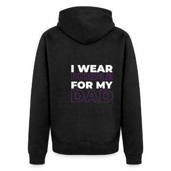 Alzheimer I Wear Purple For My Mom Alzheimers - Unisex Premium Bio Zip Hoodie - Schwarz - Hinten - Nico (187cm)