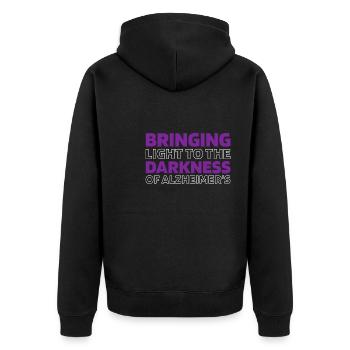Alzheimer Alzheimers Support - Unisex Premium Bio Zip Hoodie - Schwarz - Hinten - Nico (187cm)
