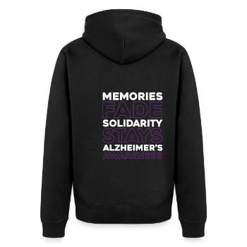 Alzheimer Alzheimers Support - Unisex Premium Bio Zip Hoodie - Schwarz - Hinten - Nico (187cm)