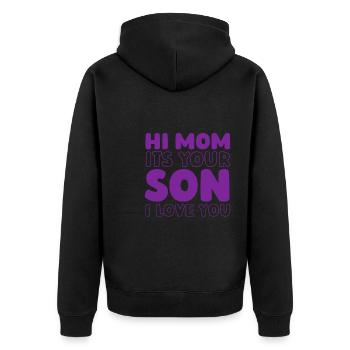 Alzheimer Son Alzheimers Support - Unisex Premium Bio Zip Hoodie - Schwarz - Hinten - Nico (187cm)