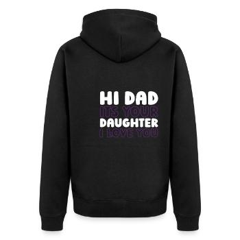 Alzheimer Daughter Alzheimers Support - Unisex Premium Bio Zip Hoodie - Schwarz - Hinten - Nico (187cm)