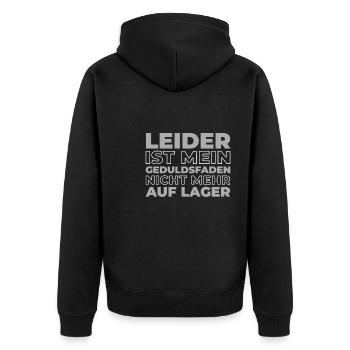 Schwarzer Humor - Unisex Premium Bio Zip Hoodie - Schwarz - Hinten - Nico (187cm)