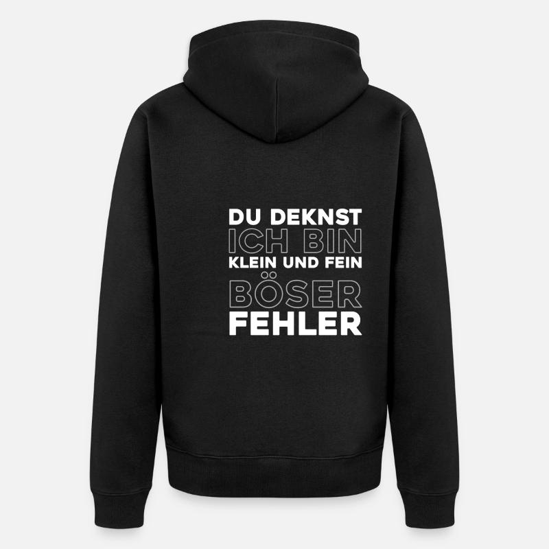 Schwarzer Humor - Unisex Premium Bio Zip Hoodie - Schwarz