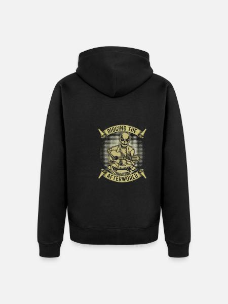 Acoustic Guitar Skeleton - Unisex Premium Organic Zip Hoodie - black