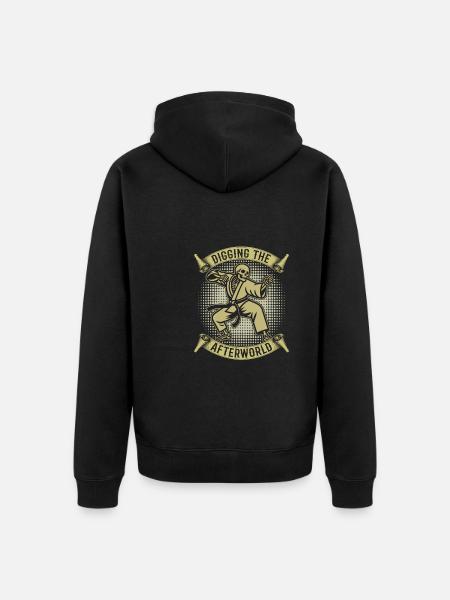 Karate Skeleton - Unisex Premium Organic Zip Hoodie - black