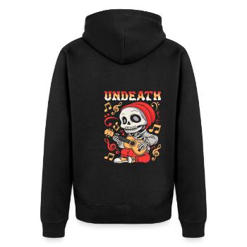 Ukulélé Squelette Undeath - Veste à capuche bio Premium Unisexe - noir - Dos - Nico (187cm)