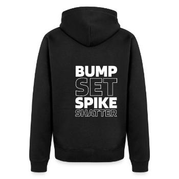Volleyball Volleyballer - Unisex Premium Bio Zip Hoodie - Schwarz - Hinten - Nico (187cm)