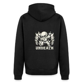 Karate Undeath - Unisex Premium Bio Zip Hoodie - Schwarz - Hinten - Nico (187cm)