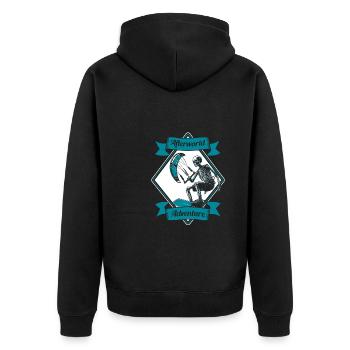 Kitesurfer Kitesurfen Kiten Kitesurfing Skelett - Unisex Premium Bio Zip Hoodie - Schwarz - Hinten - Nico (187cm)