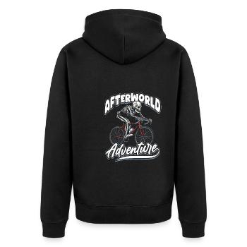 Road Bike Cycling Cyclist Skeleton - Unisex Premium Organic Zip Hoodie - black - Back - Nico (187cm)
