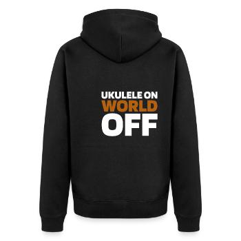 Ukulélé Ukulélé sur World Off - Veste à capuche bio Premium Unisexe - noir - Dos - Nico (187cm)