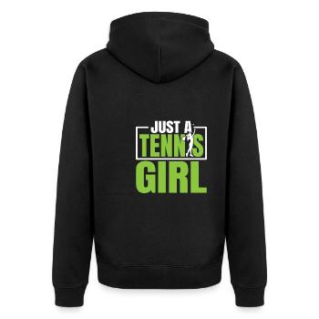Tennis Just A Tennis Girl - Veste à capuche bio Premium Unisexe - noir - Dos - Nico (187cm)