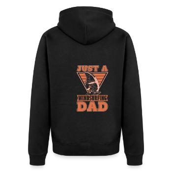 Windsurfen Windsurfer Juste un papa véliplanchiste - Veste à capuche bio Premium Unisexe - noir - Dos - Nico (187cm)