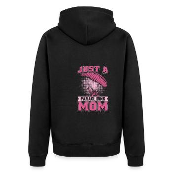 Paragleiter Paragleiten Mutter - Unisex Premium Bio Zip Hoodie - Schwarz - Hinten - Nico (187cm)