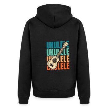 Ukulele - Unisex Premium Organic Zip Hoodie - black - Back - Nico (187cm)