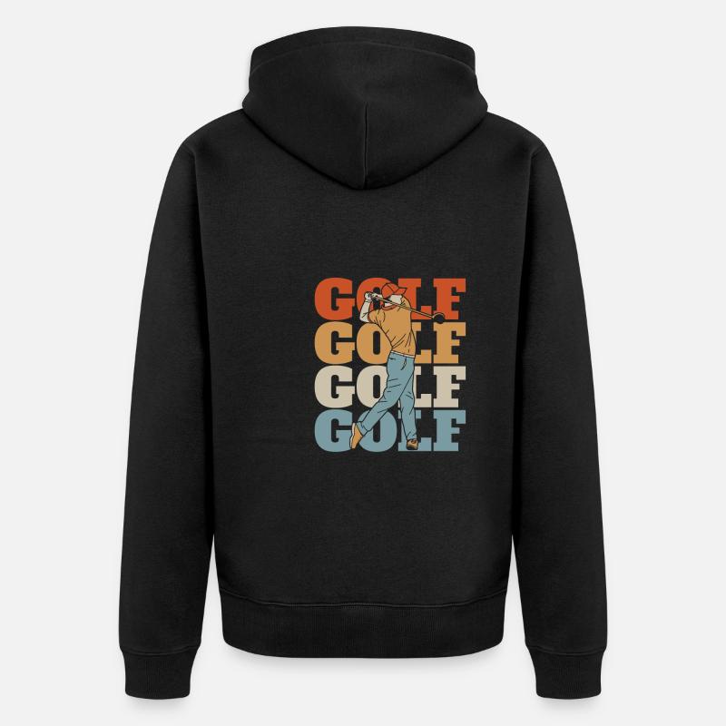 Golf Golfer Golfen - Unisex Premium Bio Zip Hoodie - Schwarz