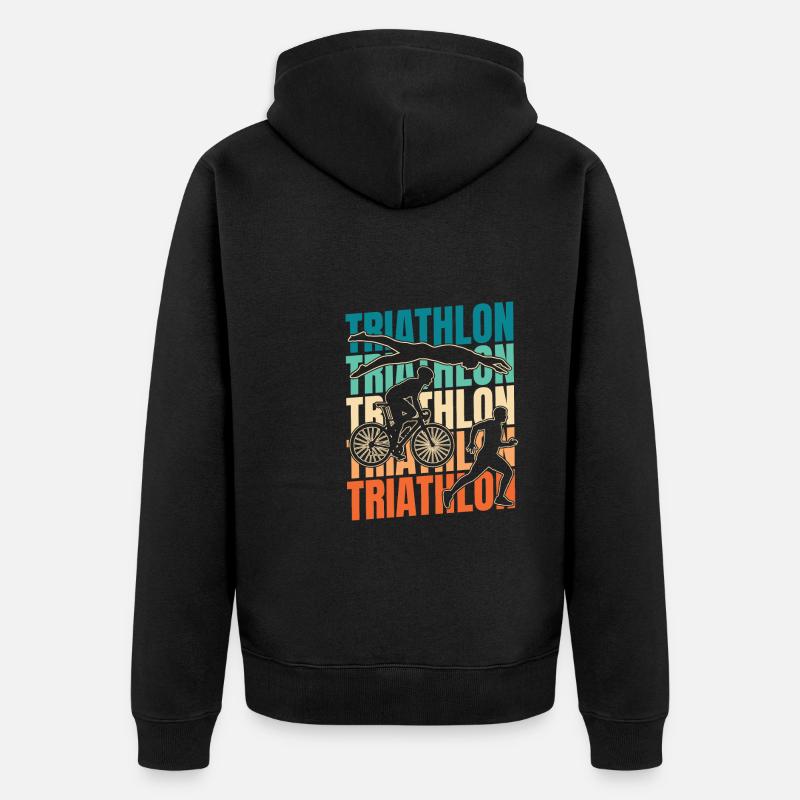 Triathlon Triathlète - Veste à capuche bio Premium Unisexe - noir