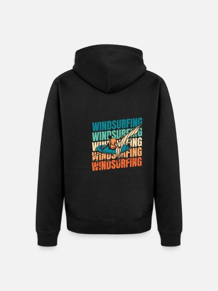 Windsurfing Windsurfers - Unisex Premium Organic Zip Hoodie - black