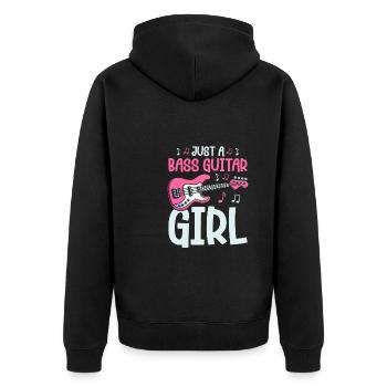 Bassist Bass Gitarre Basser - Unisex Premium Bio Zip Hoodie - Schwarz - Hinten - Nico (187cm)