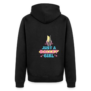 Ballet Balerina Just A Ballet Girl - Unisex Premium Bio Zip Hoodie - Schwarz - Hinten - Nico (187cm)