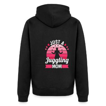 Maman jongleuse Juste une maman jongleuse - Veste à capuche bio Premium Unisexe - noir - Dos - Nico (187cm)