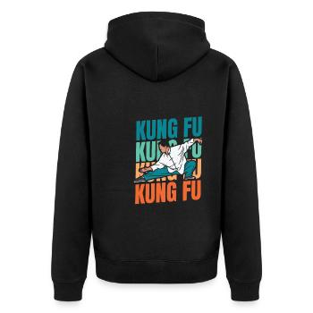 Kung-fu - Veste à capuche bio Premium Unisexe - noir - Dos - Nico (187cm)