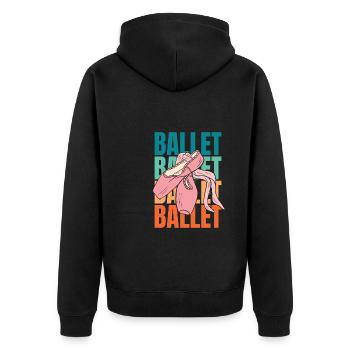 Ballet Balerina - Unisex Premium Bio Zip Hoodie - Schwarz - Hinten - Nico (187cm)