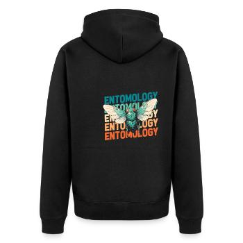 Entomology Entomologist Insect - Unisex Premium Organic Zip Hoodie - black - Back - Nico (187cm)