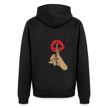 Humour noir Drôle Drôle Lèvres taire - Veste à capuche bio Premium Unisexe - noir - Dos - Nico (187cm)