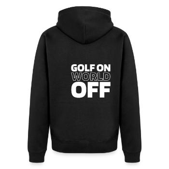 Golf Golfeur Golf Golf On World Off - Veste à capuche bio Premium Unisexe - noir - Dos - Nico (187cm)