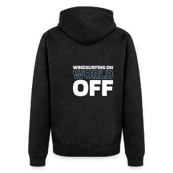 Windsurfen Windsurfer Windsurfing On World Off - Unisex Premium Organic Zip Hoodie - black - Back - Nico (187cm)