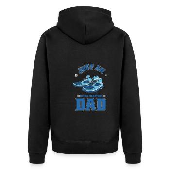 Ultramarathon Just An Ultra Marathon Dad - Unisex Premium Organic Zip Hoodie - black - Back - Nico (187cm)