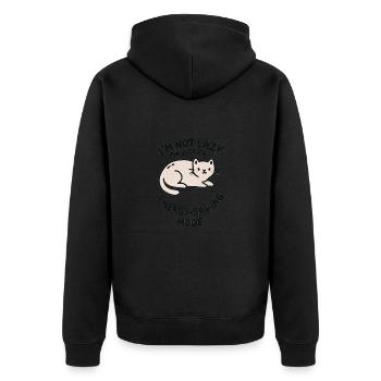 Chat paresseux - Veste à capuche bio Premium Unisexe - noir - Dos - Nico (187cm)