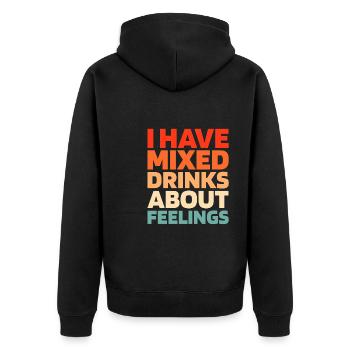 Schwarzer Humor Funny Quote Saying - Unisex Premium Bio Zip Hoodie - Schwarz - Hinten - Nico (187cm)