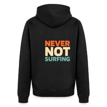 Windsurfen Windsurfer - Unisex Premium Bio Zip Hoodie - Schwarz - Hinten - Nico (187cm)