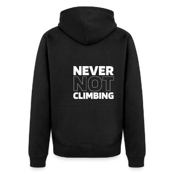 Klettern Kletterer - Unisex Premium Bio Zip Hoodie - Schwarz - Hinten - Nico (187cm)
