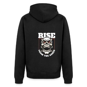 Schriftsteller Autor Schädel - Unisex Premium Bio Zip Hoodie - Schwarz - Hinten - Nico (187cm)