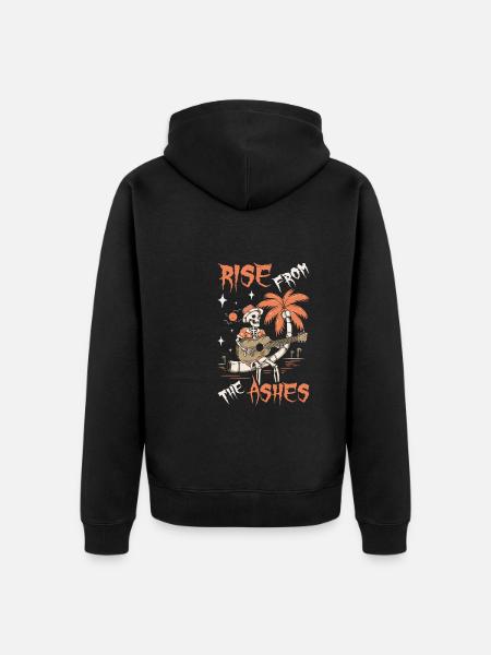 Acoustic Guitar Skeleton - Unisex Premium Organic Zip Hoodie - black