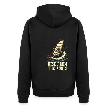 Windsurfen Windsurfer Skelett - Unisex Premium Bio Zip Hoodie - Schwarz - Hinten - Nico (187cm)