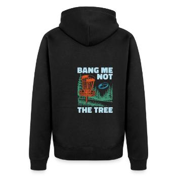 Frisbee Golf Disc Golf - Unisex Premium Bio Zip Hoodie - Schwarz - Hinten - Nico (187cm)