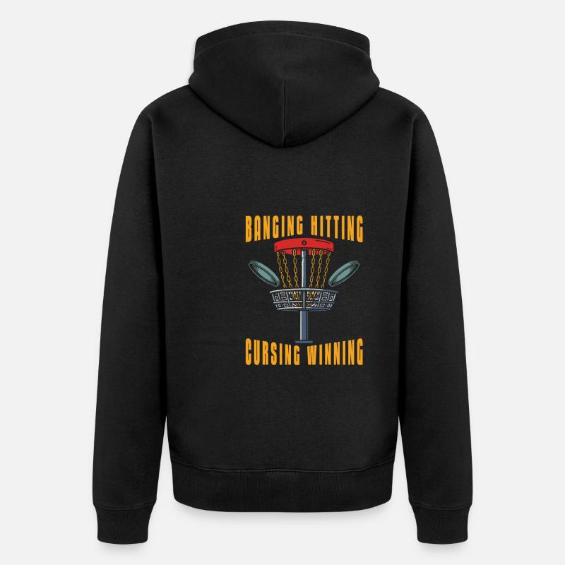 Frisbee Golf Disc Golf - Unisex Premium Organic Zip Hoodie - black