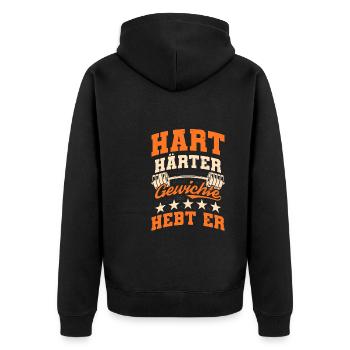 Haltère - Veste à capuche bio Premium Unisexe - noir - Dos - Nico (187cm)