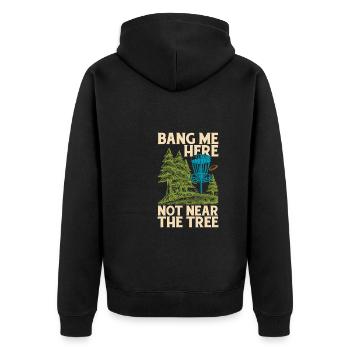 Frisbee Golf Disc Golf - Unisex Premium Organic Zip Hoodie - black - Back - Nico (187cm)