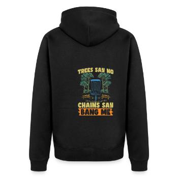 Frisbee Golf Disc Golf - Unisex Premium Organic Zip Hoodie - black - Back - Nico (187cm)