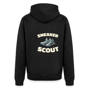 Sneakers - Unisex Premium Organic Zip Hoodie - black - Back - Nico (187cm)