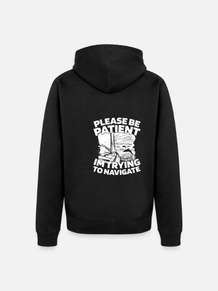 Sailing Sailing Sailboat Navigation - Unisex Premium Organic Zip Hoodie - black