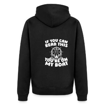 Segeln Segler Segelboot Bootfahren - Unisex Premium Bio Zip Hoodie - Schwarz - Hinten - Nico (187cm)
