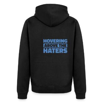 Paramotor Gleitschirmfliegen - Unisex Premium Bio Zip Hoodie - Schwarz - Hinten - Nico (187cm)