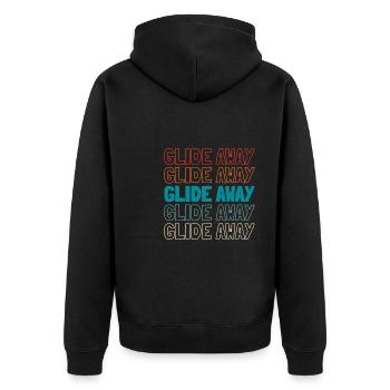 Paramotor Gleitschirmfliegen - Unisex Premium Bio Zip Hoodie - Schwarz - Hinten - Nico (187cm)