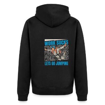 Base Jumping - Unisex Premium Organic Zip Hoodie - black - Back - Nico (187cm)